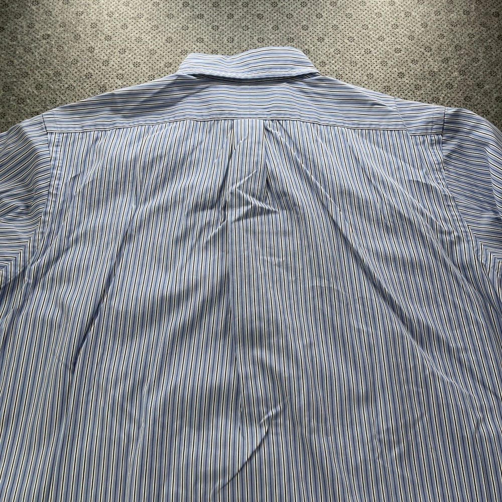 Ralph Lauren Classic Fit Striped Button Down Shirt Mens XL Blue White Cotton - Picture 8 of 12